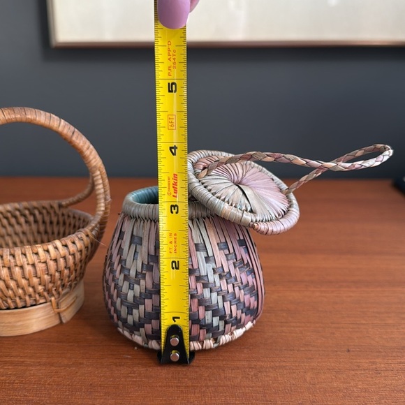 Hand-woven  handmade little vintage trinket baskets jewellery little treasures - Picture 6 of 7